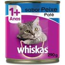 Lata Whiskas patê para gatos adultos patê sabor peixe 290g.