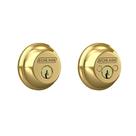 Latão brilhante de cilindro duplo Deadbolt Schlage B62N605 x2