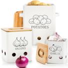 Latas de armazenamento de vegetais WUWEOT, pacote com 3 potes de metal com cebola e alho