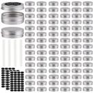 Latas de metal de alumínio OBKJJ 60 mL com tampa de rosca, pacote com 96 unidades prateadas