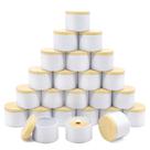 Latas de vela YJHSS 120 ml de metal branco, grão de madeira, pacote com 24 unidades, 4 onças