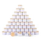 Latas para velas BOTINXIS 120 ml branco fosco com tampas efeito madeira Latas para velas BOTINXIS 120 ml branco fosco com tampas efeito madeira