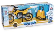 Lava Moto Wash Garage Motocross com máquina de lavar Usual Brinquedos Lava Moto Wash Garage Motocross com máquina de lavar Usual Brinquedos