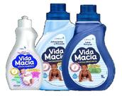Lava roupa vida macia liquido glicerina & lavanda 1l + amaciante glicerina & lavanda 1l + tira manchas 500ml