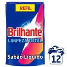 Lava-Roupas Líquido Brilhante Roupas Brancas e Coloridas Limpeza Total 900ml Refil