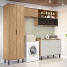 Lavanderia Completa Cloe 6 Portas 3 Gavetas 100% Mdf Freijó/Off White - Pnr Móveis