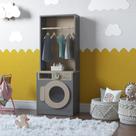 Lavanderia Mini Maquina de Lavar Infantil Brinquedo com Cabideiro Diana - Cinza