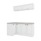 Lavanderia Modulada 05 Peças 100% MDF com Balcão Canto Reto e Tampo Cinza/Nature Emily Lavanderia Modulada 05 Peças 100% MDF com Balcão Canto Reto e Tampo Cinza/Nature Emily