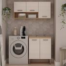 Lavanderia Modulada 2 Peças , 1 Armário Aéreo 1 Balcão Duas Portas 100% Mdf