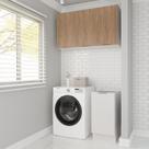 Lavanderia Modulada 2 Peças sem Tampo com Rodapé Ipanema CabeCasa MadeiraOriginals Branco/Acácia
