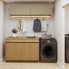 Lavanderia Modulada 3 Peças 4 Portas 2 Gavetas com Rodapé Lavanderia Modulada 3 Peças 4 Portas 2 Gavetas com Rodapé