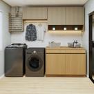 Lavanderia Modulada 3 Peças 5 Portas 2 Gavetas com Rodapé