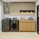 Lavanderia Modulada 3 Peças 6 Portas 2 Gavetas com Rodapé