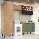 Lavanderia Modulada com 2 Aéreos, 1 Balcão e 1 Armário Multiuso Toscana 100% Mdf