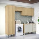 Lavanderia Modulada com 2 Armários Aereos, 1 Balcão e 1 Armário Multiuso Glória