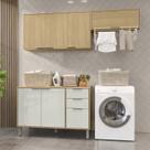 Lavanderia Modulada com 2 Armários Aereos e 1 Balcão com Tampo Glória