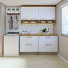 Lavanderia Modulada com 2 Balcões e 2 Armários Aéreos 100% Mdf Burguesa