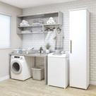 Lavanderia Modulada Florianópolis 1 Porta e 4 Prateleiras Branca Kaiki Móveis