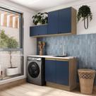 Lavanderia Modulada Kappesberg Celeste 3 Peças Nogueira-azul
