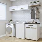 Lavanderia Modulada Magé 2 Armários Aéreos e Balcão Branco Kaiki Móveis