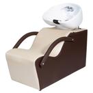 Lavatório Comfort Com Cuba De Porcelana Branca Estofado Marrom com bege