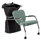 Lavatório de Cabelo com Cuba Reclinável Dompel Top Salão de Beleza e Cabeleireiro Preto/Verde