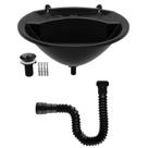 Lavatorio de Plastico Pia para banheiro lavabo pequeno econômico Astra o melhor fácil limpar kit com sifão Preto