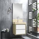 Lavatório em Porcelanato para Banheiro 50cm Top com Cuba Esculpida Blu