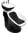 Lavatório para Salão Neon Cuba Móvel com porta Shampoo Branco com Preto