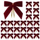 Lazos decorativos de terciopelo Utehilly color burdeos 2.5x2.5 cm, 24 unidades