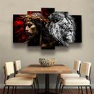 lConjunto Quadro Decorativo Mosaico Com Foto Personalizado Jesus Cristo e Leão de juda PVC Decoração para Sala de Jantar Quarto Casal