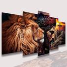 lConjunto Quadro Decorativo Mosaico Com Foto Personalizado Jesus Cristo e Leão PVC Decoração para Sala de Jantar Quarto Casal