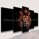 lConjunto Quadro Decorativo Mosaico Com Foto Personalizado Leão PVC Decoração para Sala de Jantar Quarto Casal