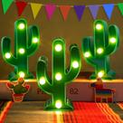 LED Cactus Light TURNMEON, 3 peças, decoração de festa Fiesta Mexican