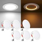 LED Can Lights Ensenior 4" 9W regulável 5CCT Night Light, pacote com 6 LED Can Lights Ensenior 4" 9W regulável 5CCT Night Light, pacote com 6