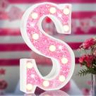 LED Marquee Letter Lights Elnsivo Pink Glitter Alphabet