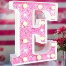 LED Marquee Letter Lights Elnsivo Pink Glitter Alphabet