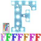 LED Marquee Letter Lights Pooqla Colorful Glitter Silver F