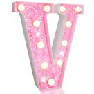LED Marquee Letter Lights Pooqla Pink Glitter V para meninas