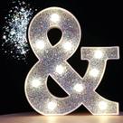 LED Marquee Letter Lights Pooqla Silver Glitter Alphabet