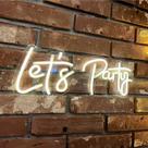 led neon lets party - com fonte 50cm