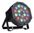Led Par 64 Canhão Rgb Slim 18 Leds 1w Dmx Digital Strobo