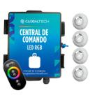 Led Piscina - Kit 4 Led RGB 9W Luxpool + Central de comando + Controle touch