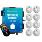 Led Piscina - Kit 8 Led RGB 9W Luxpool + Central de comando + Controle touch