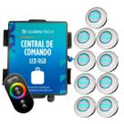 Led Piscina RGB - Kit 9 Easy Led 70 com Central e Controle Touch