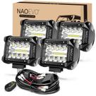 LED Pod Lights NAOEVO Spot Flood Combo de 4 polegadas, 4 unidades