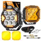 LED Pods Lights Auxbeam Cube-Z Series 4 com capas âmbar de 112 W