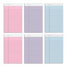 Legal Pads Tops Prism 5 x 8 cm, 50 folhas, pacote com 6 folhas, régua estreita