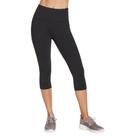 Legging Capri Skechers Go Walk, de cintura alta, feminina, preta ousada Legging Capri Skechers Go Walk, de cintura alta, feminina, preta ousada
