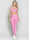 Legging cintura alta blocking com tule run more